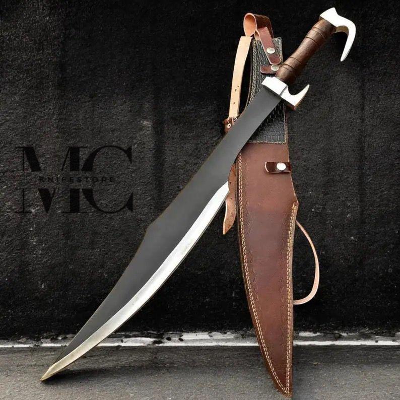 Handmade Spartan Sword Carbon Steel Replica with Leather Sheath 36’’