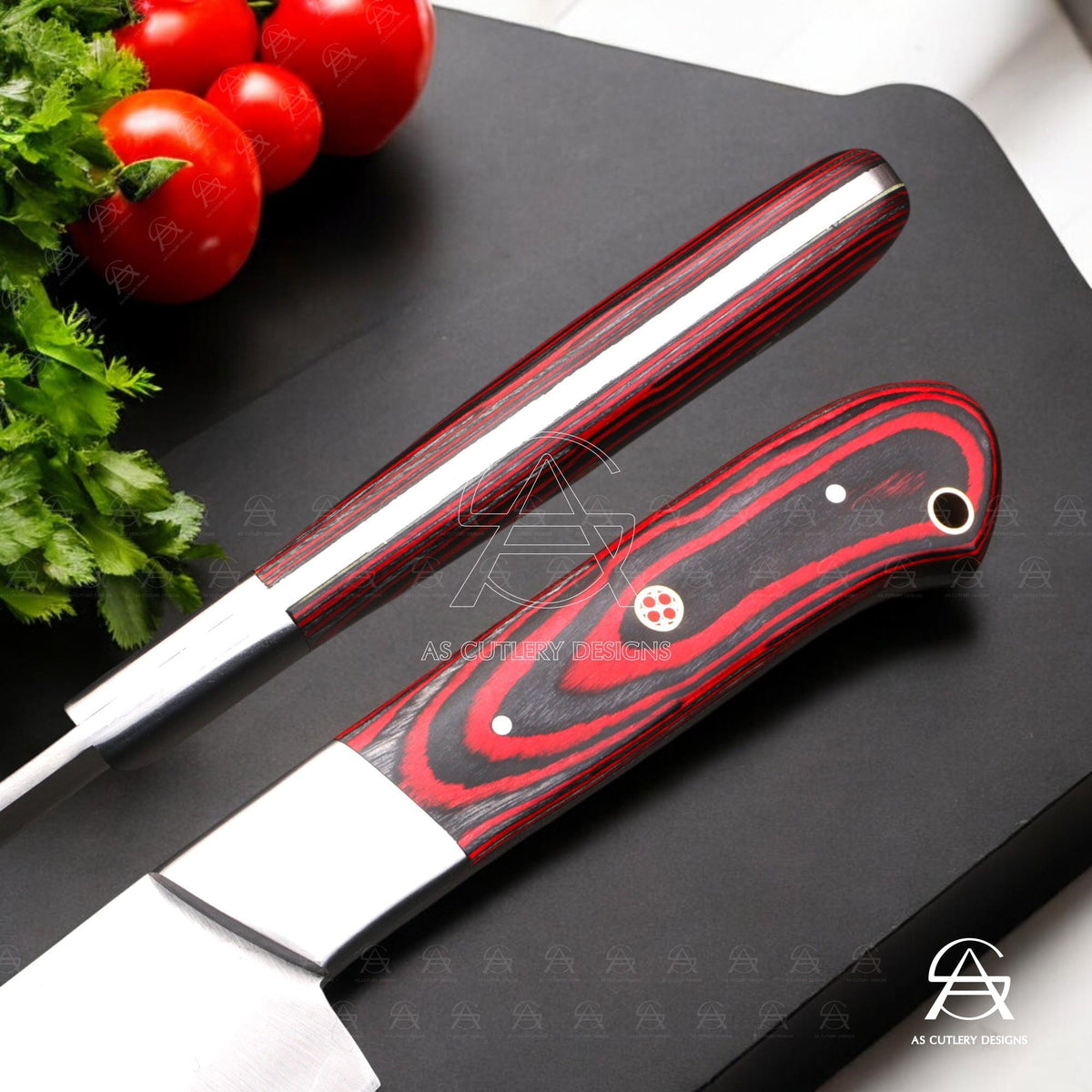 Hand-Forged Chef Knife Set | J2 Stainless Steel, Pakka Wood Handles