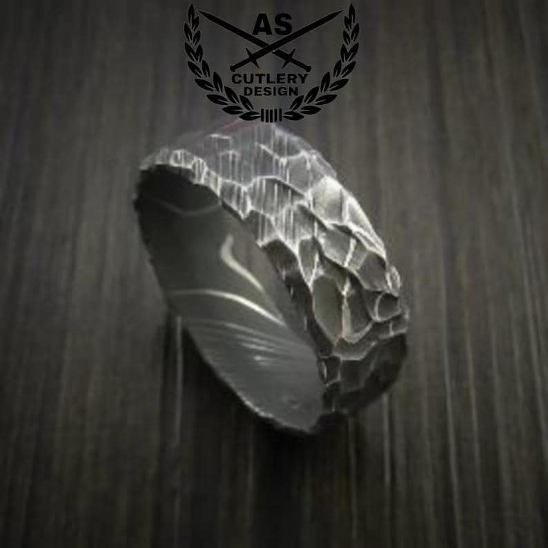 Vapor damascus wedding ring band - THE king OF Rings