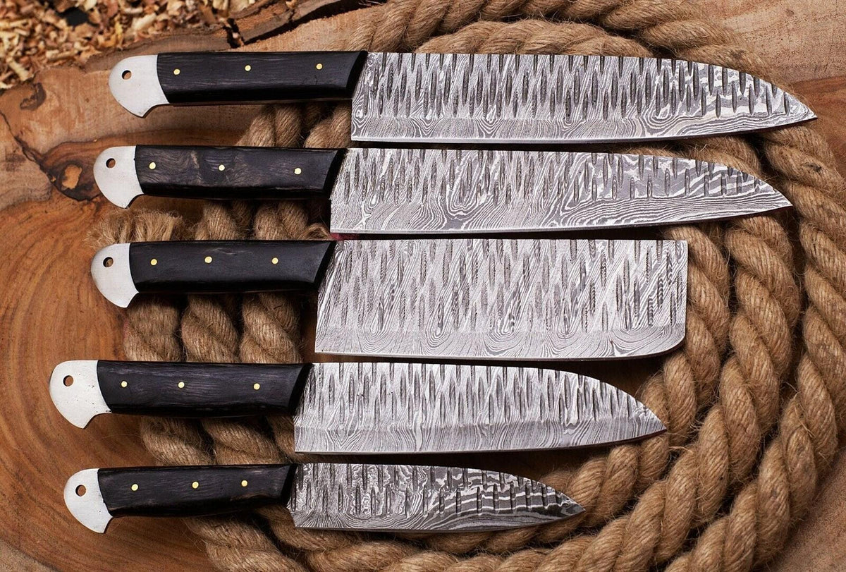 Custom Handmade Damascus Steel Chef Knife Set | Hand Forged Kitchen Knives