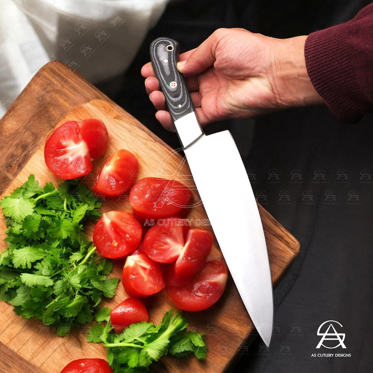Hand-Forged Chef Knife Set | J2 Steel, G10 Micarta Handles, Leather Sheath
