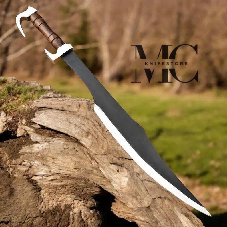 Handmade Spartan Sword Carbon Steel Replica with Leather Sheath 36’’