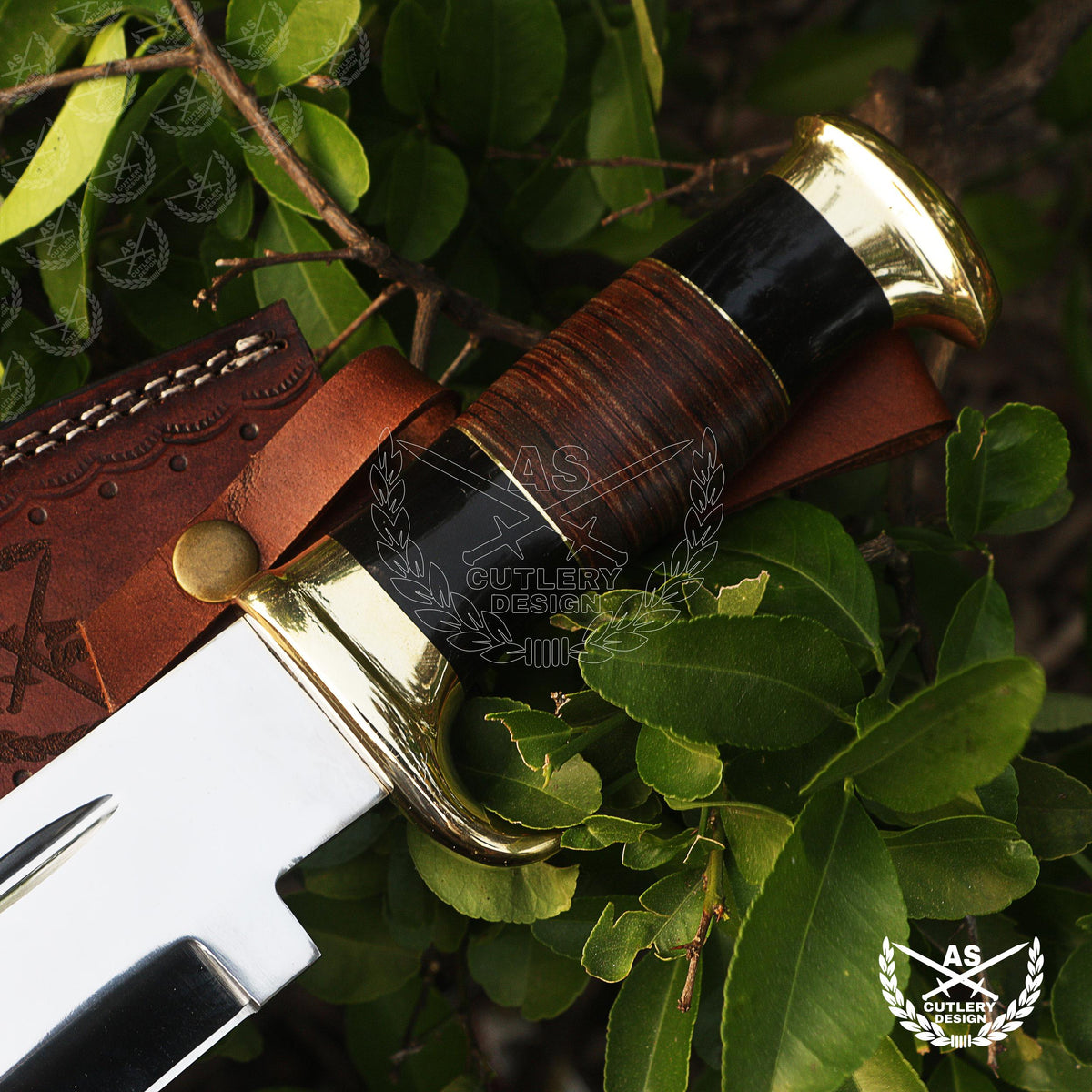Custom Handmade D2 18" Hunting Crocodile Dundee High Polish Bowie Knife
