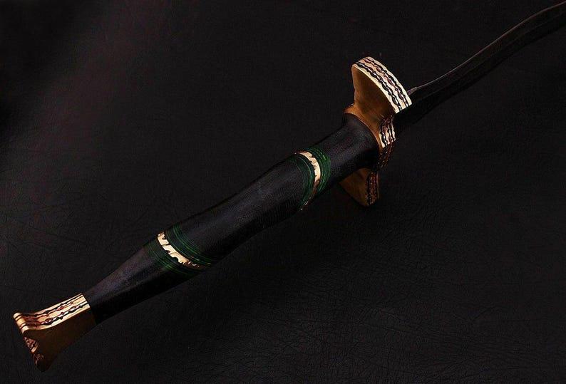 Custom handmade damascus steel sword 30” with leather sheath