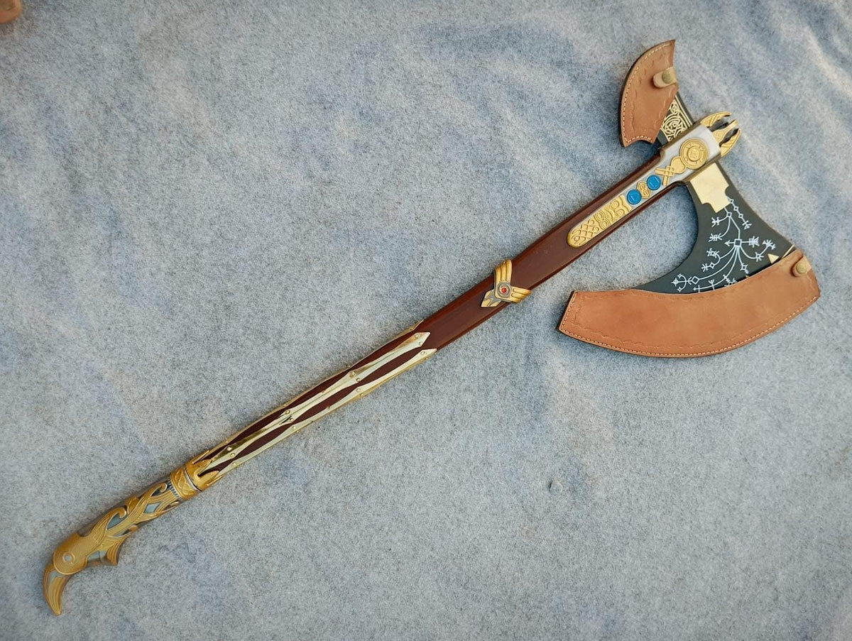 God of War Axe Replica, Leviathan Inspired Norse Axe, God of War Cosplay, Groomsmen Gift for Husband, Birthday Gift for Dad Christmas Gift