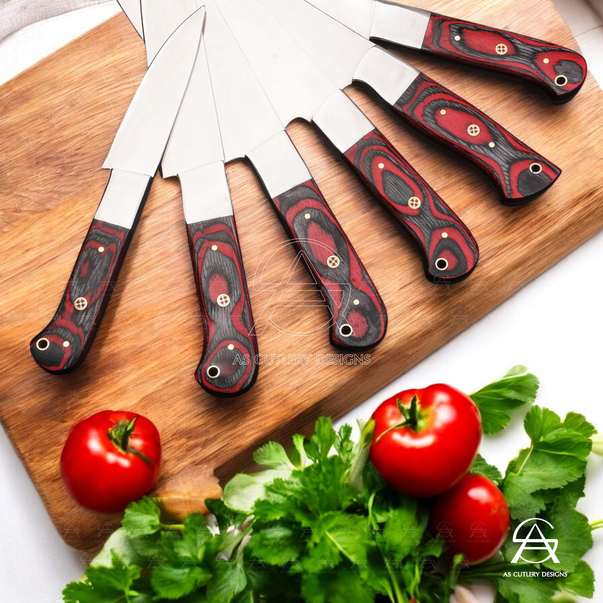 Hand-Forged Chef Knife Set | J2 Stainless Steel, Pakka Wood Handles