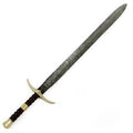 Bastard Sword- High Carbon Damascus Steel Sword- 37"- Longsword With leather sheath