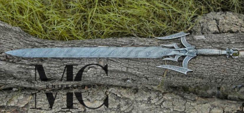 Hand Forged Damascus steel Viking Sword  Ready Sword With Sheath 36”