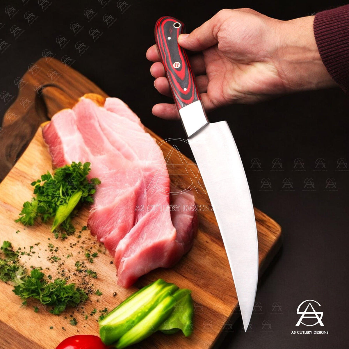 Hand-Forged Chef Knife Set | J2 Stainless Steel, Pakka Wood Handles