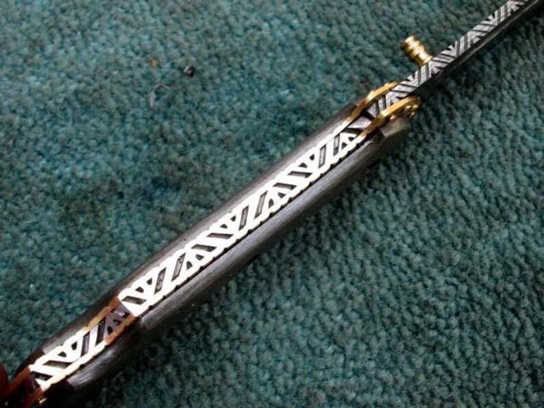 Handmade  Folding Knife - Damascus Steel Pocket Knife - Personalized Gift