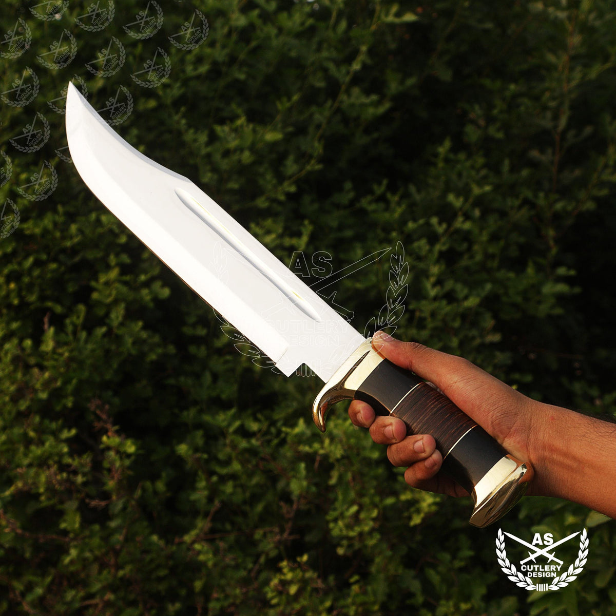 Custom Handmade D2 18" Hunting Crocodile Dundee High Polish Bowie Knife