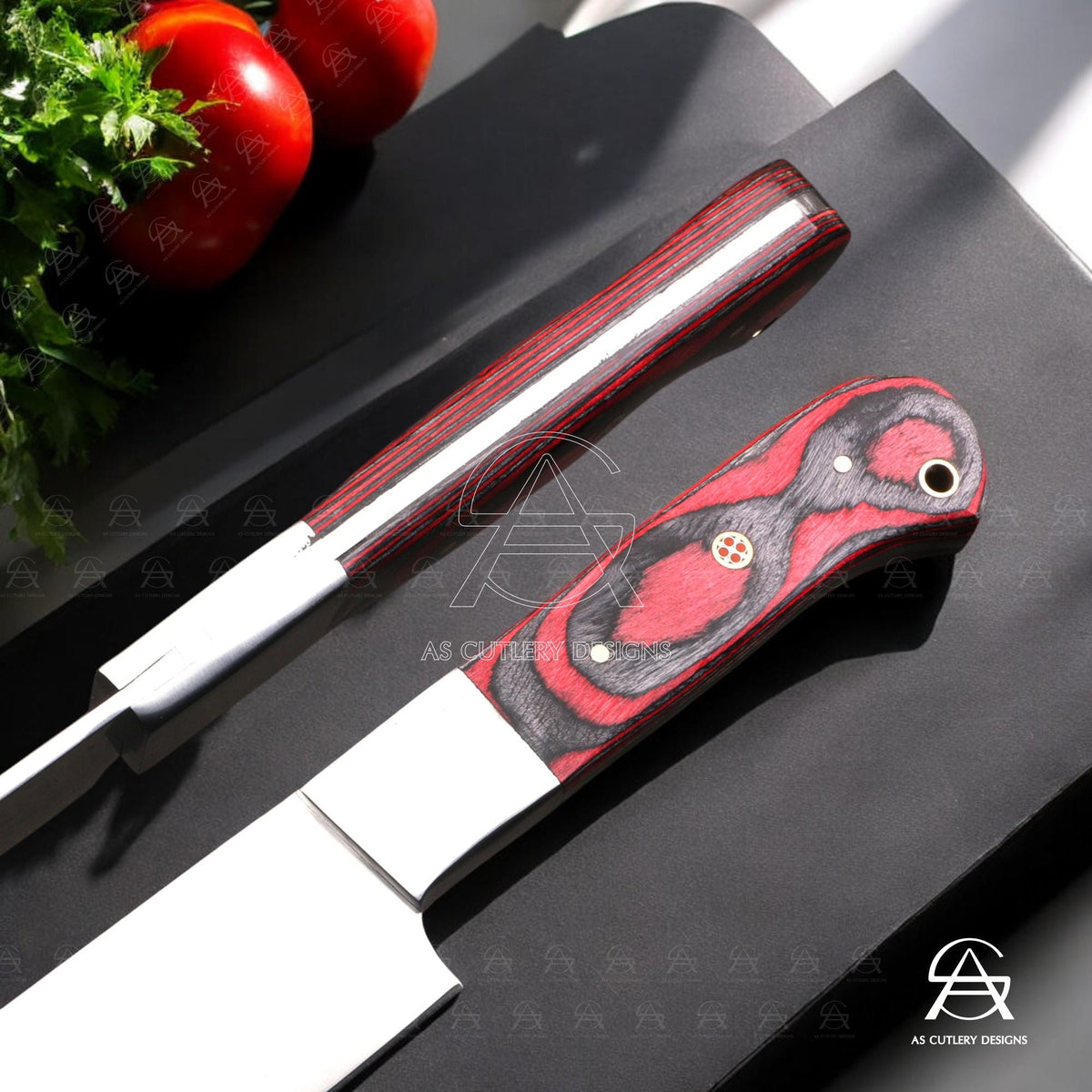 Hand-Forged Chef Knife Set | J2 Stainless Steel, Pakka Wood Handles