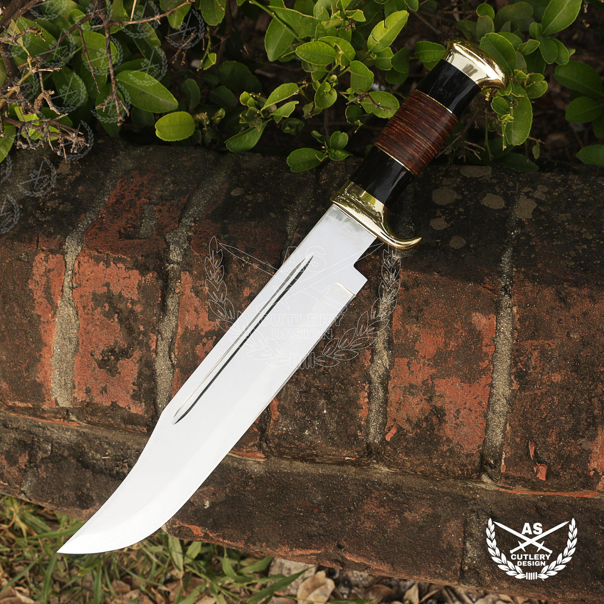 Custom Handmade D2 18" Hunting Crocodile Dundee High Polish Bowie Knife