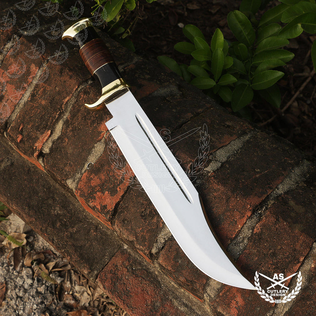 Custom Handmade D2 18" Hunting Crocodile Dundee High Polish Bowie Knife