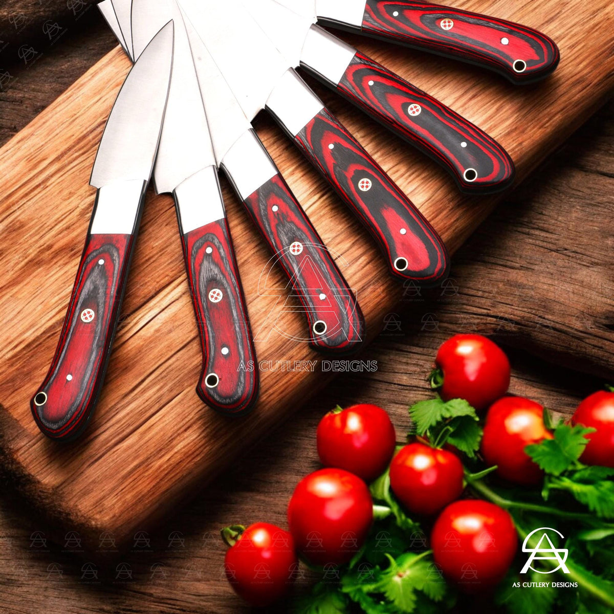 Hand-Forged Chef Knife Set | J2 Stainless Steel, Pakka Wood Handles