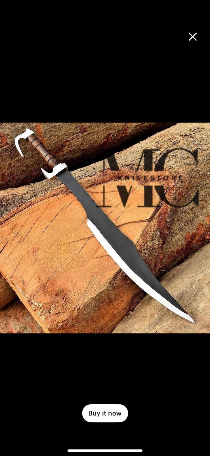 Handmade Spartan Sword Carbon Steel Replica with Leather Sheath 36’’