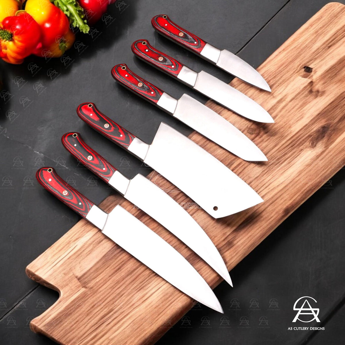 Hand-Forged Chef Knife Set | J2 Stainless Steel, Pakka Wood Handles