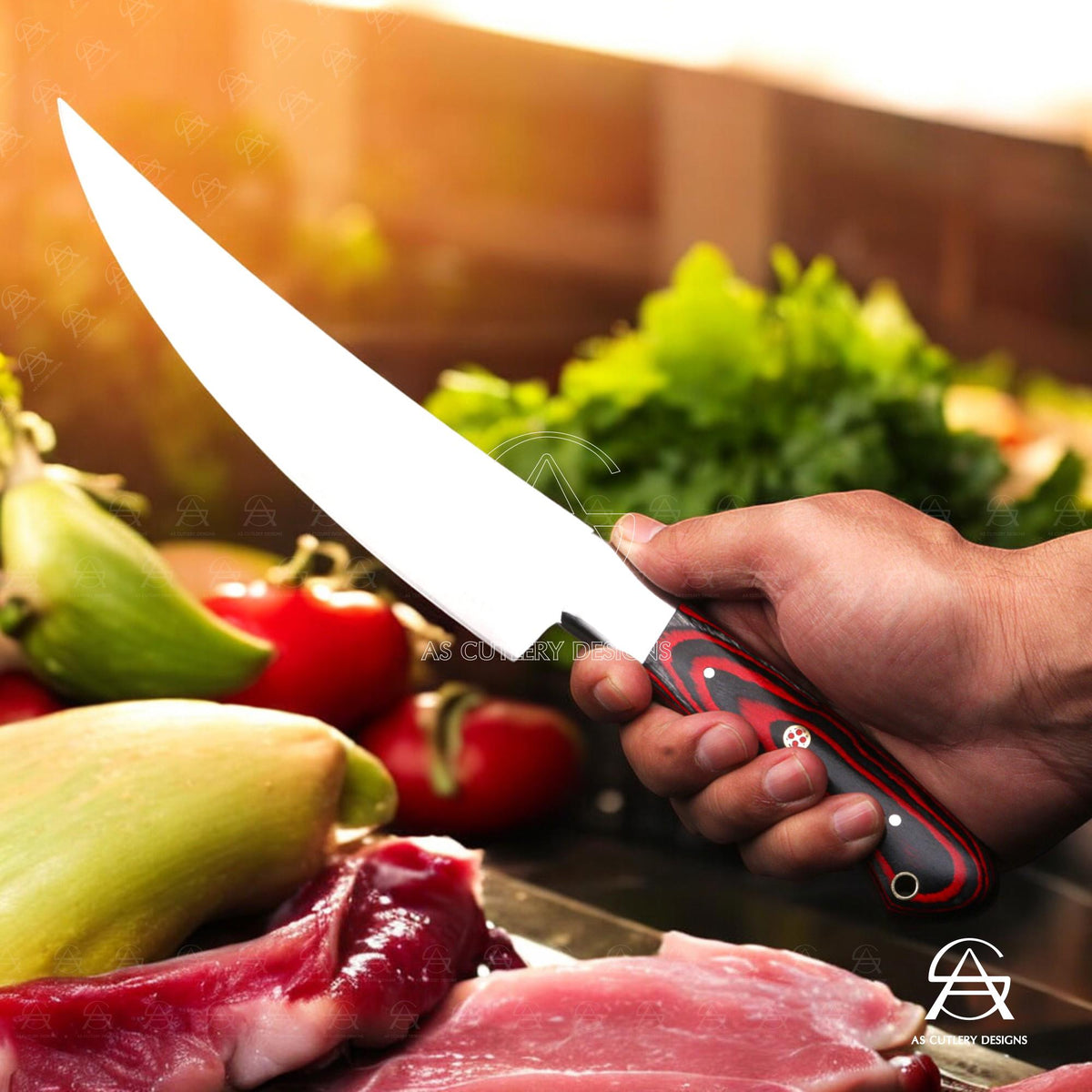 Hand-Forged Chef Knife Set | J2 Stainless Steel, Pakka Wood Handles